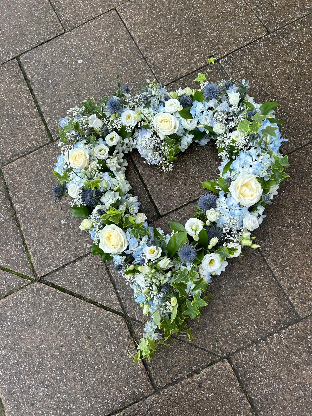 Open Blue & White Heart