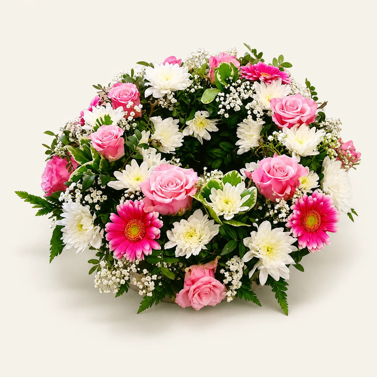 Close-up of Circular Table Centrepiece handcrafted floral table centrepiece