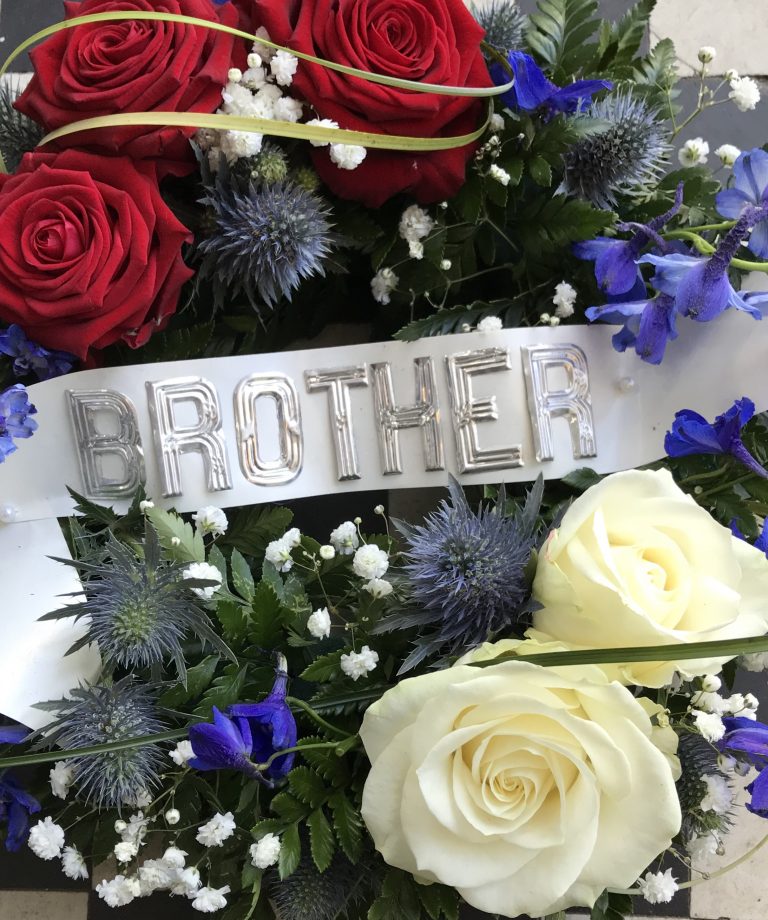 Mixed Flower Wreath with Letters