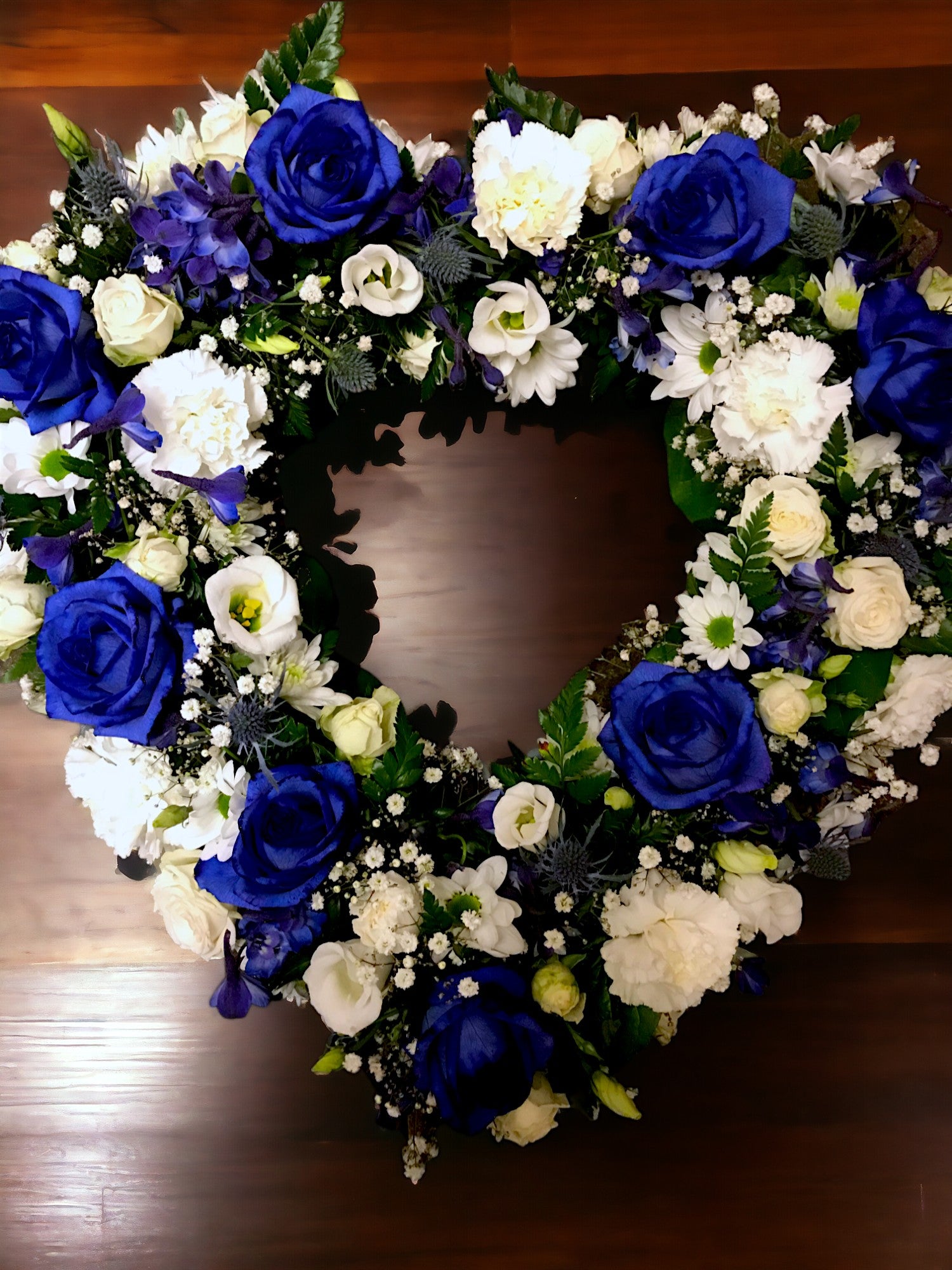 Open Blue & White Heart