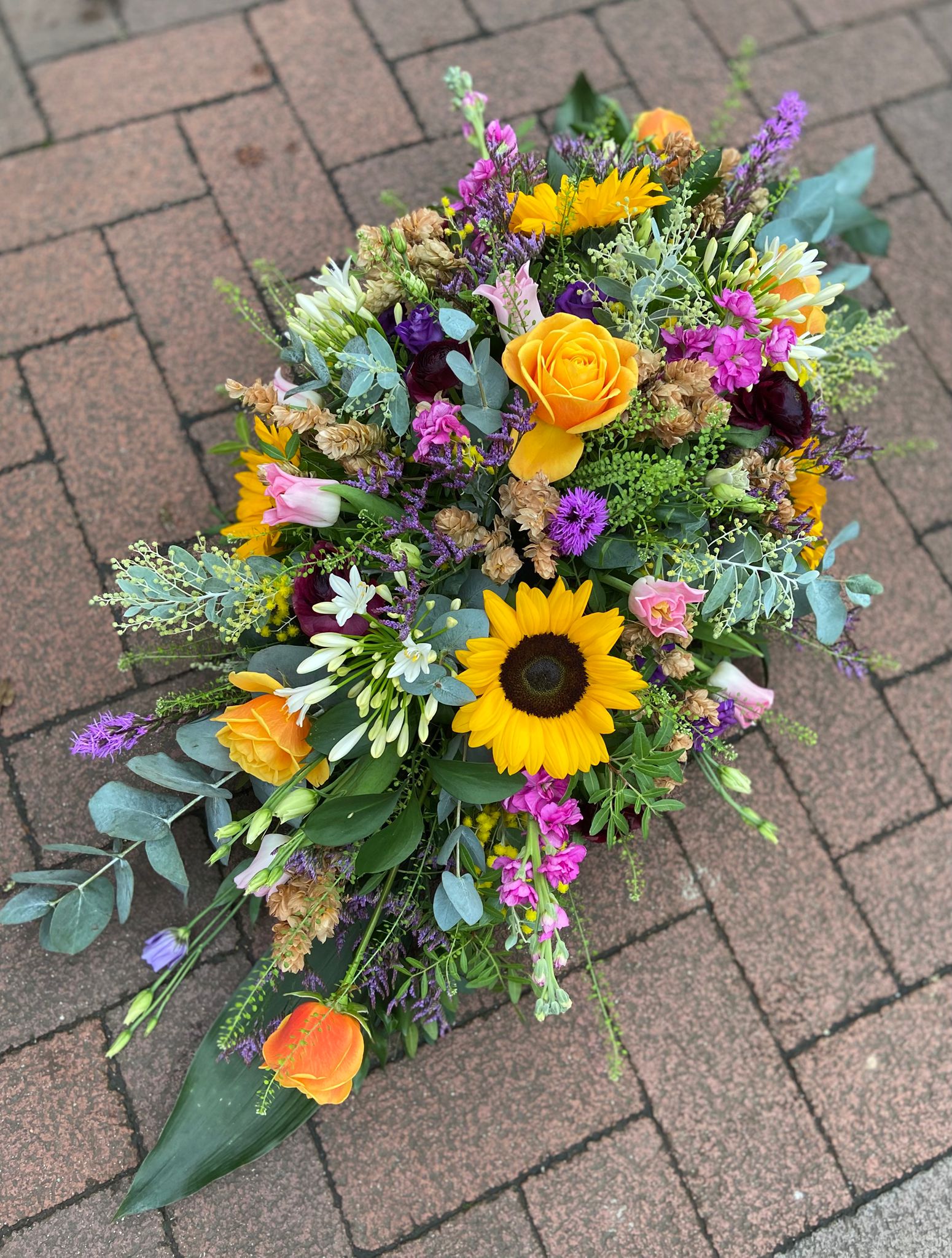 sunflower and colourful flowers