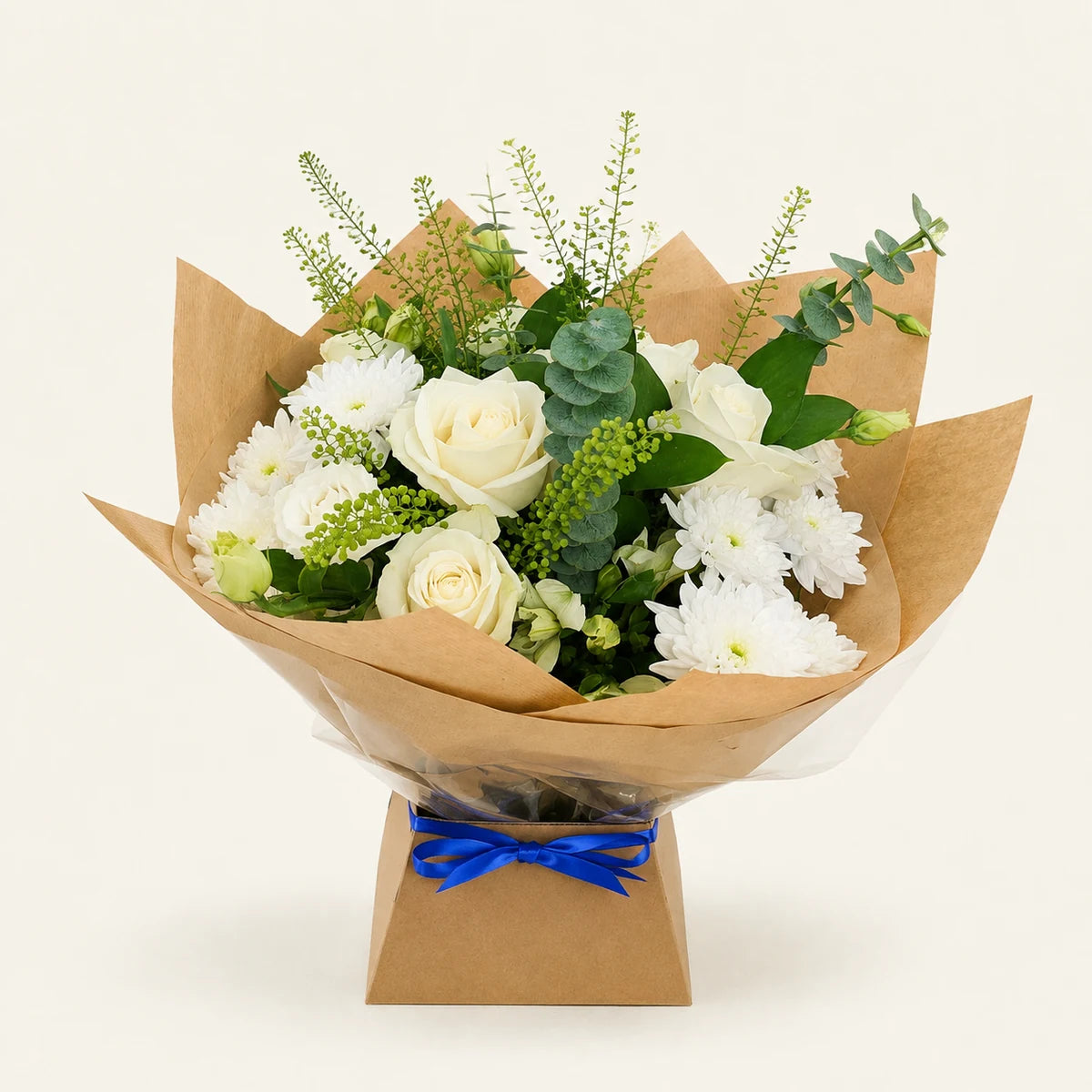 The Amelia bouquet, front view, photographed on a soft cream background