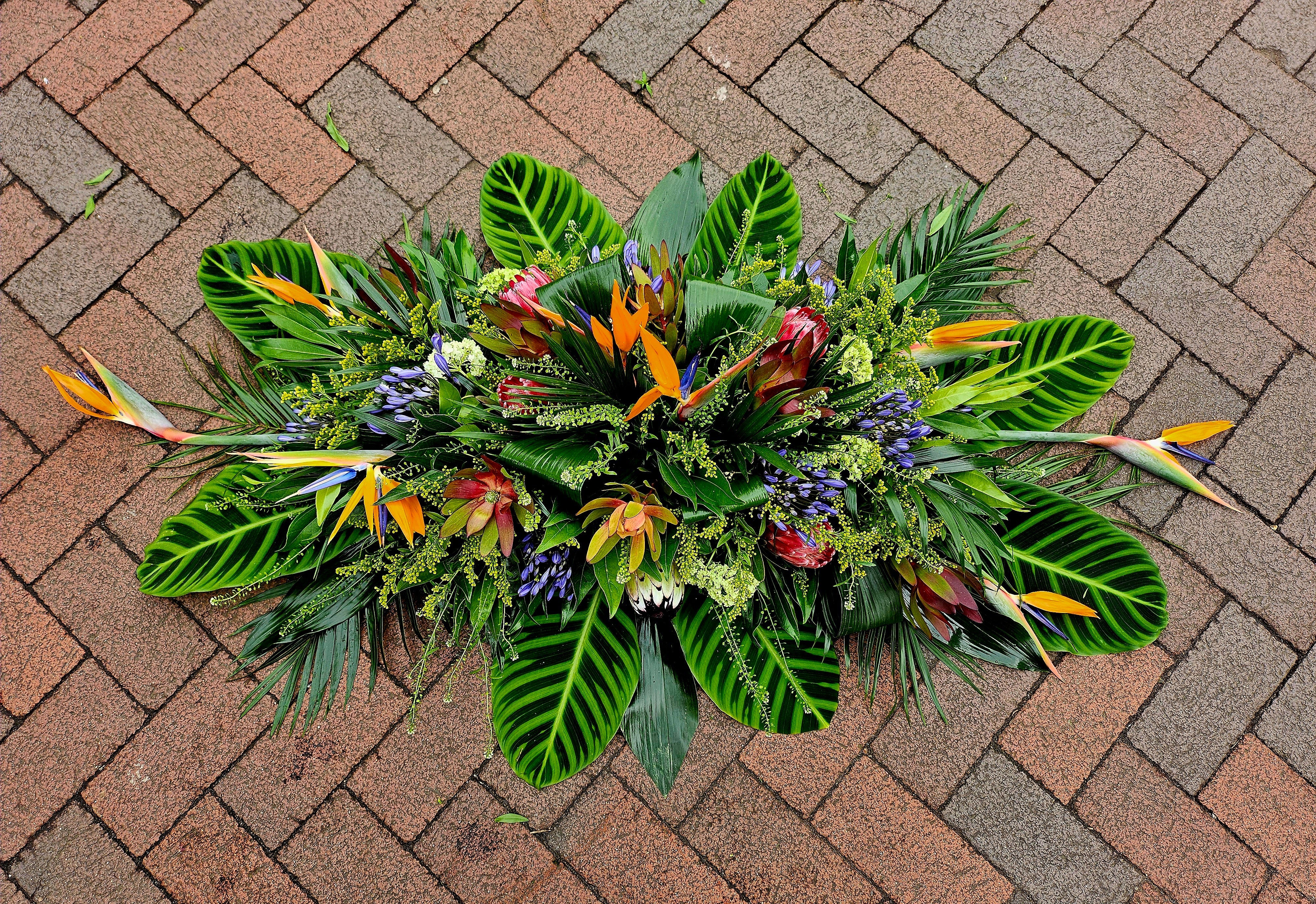 colourful funeral piece