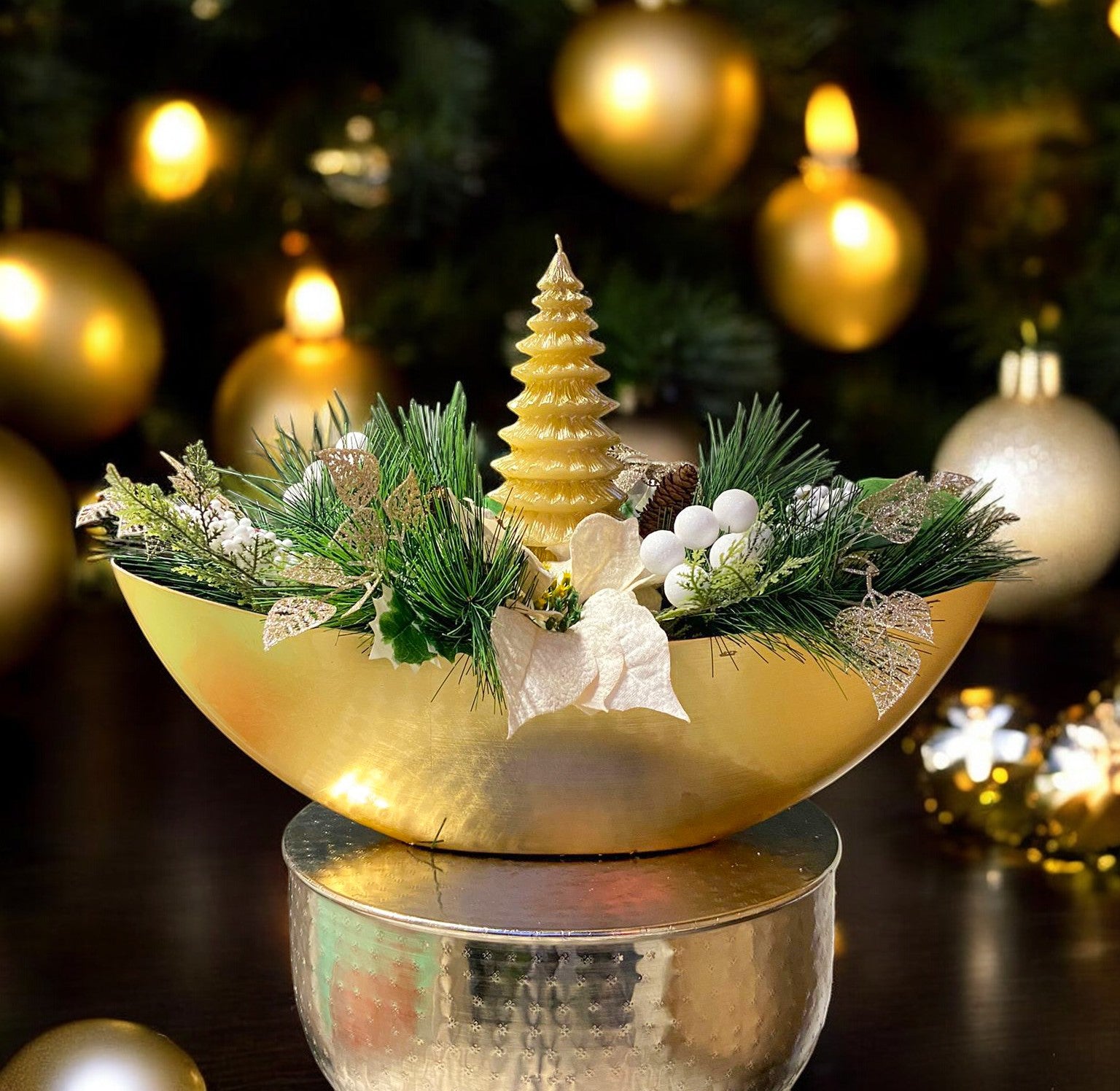 Christmas tree candle boat