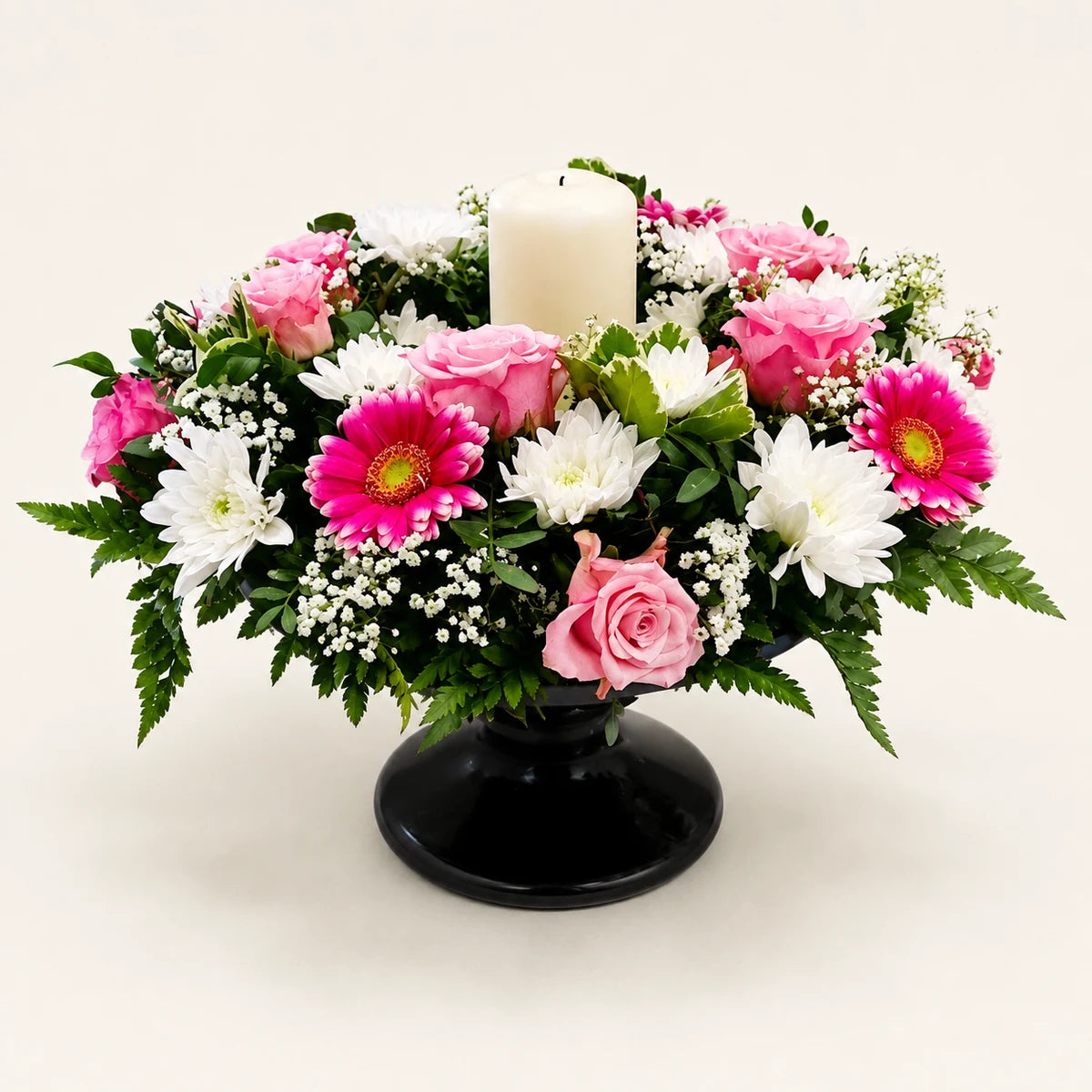 Circular Table Centrepiece, a handcrafted floral table centrepiece by Lotty's Flowers