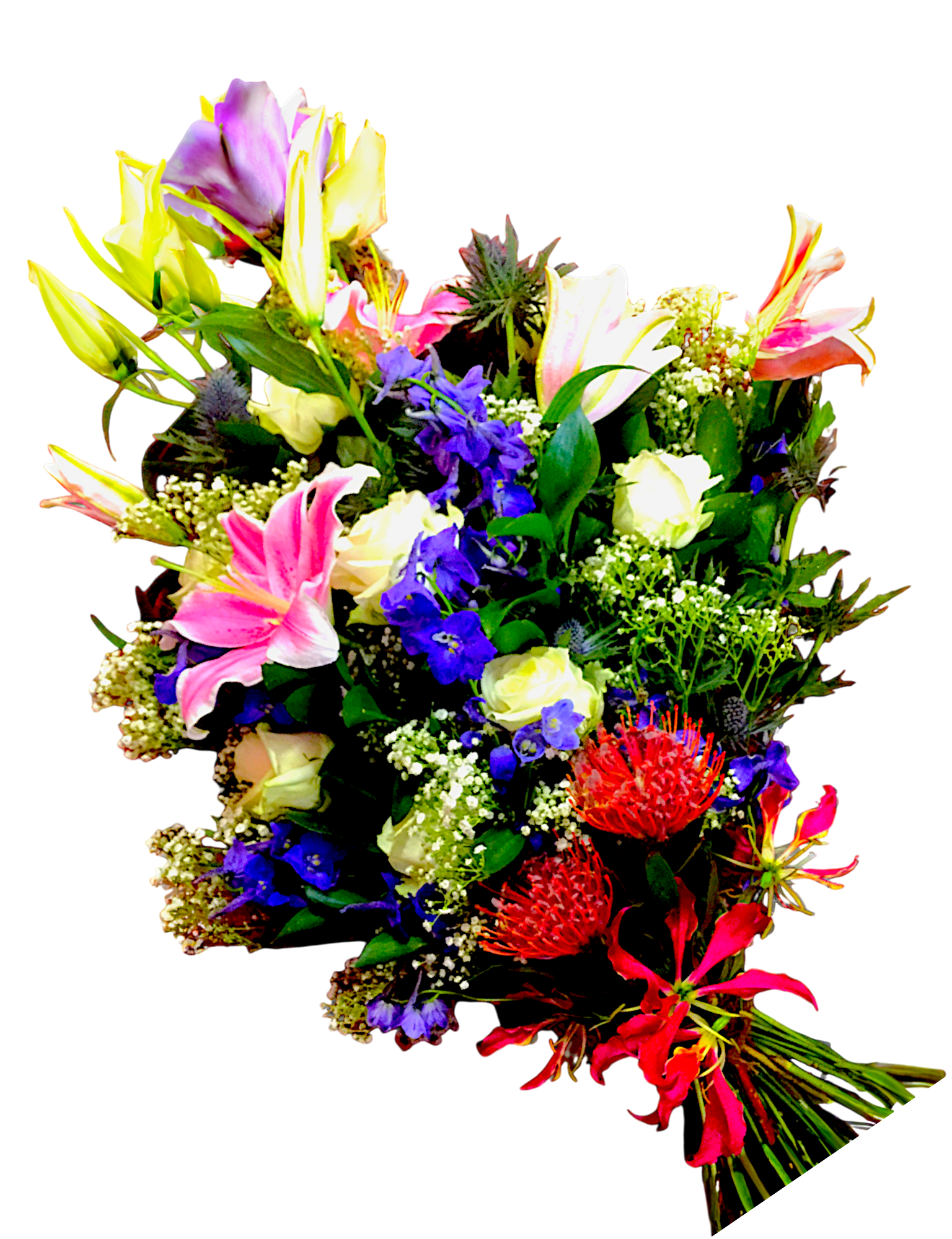 Coloured Lily & Colourful Florals Sheaf