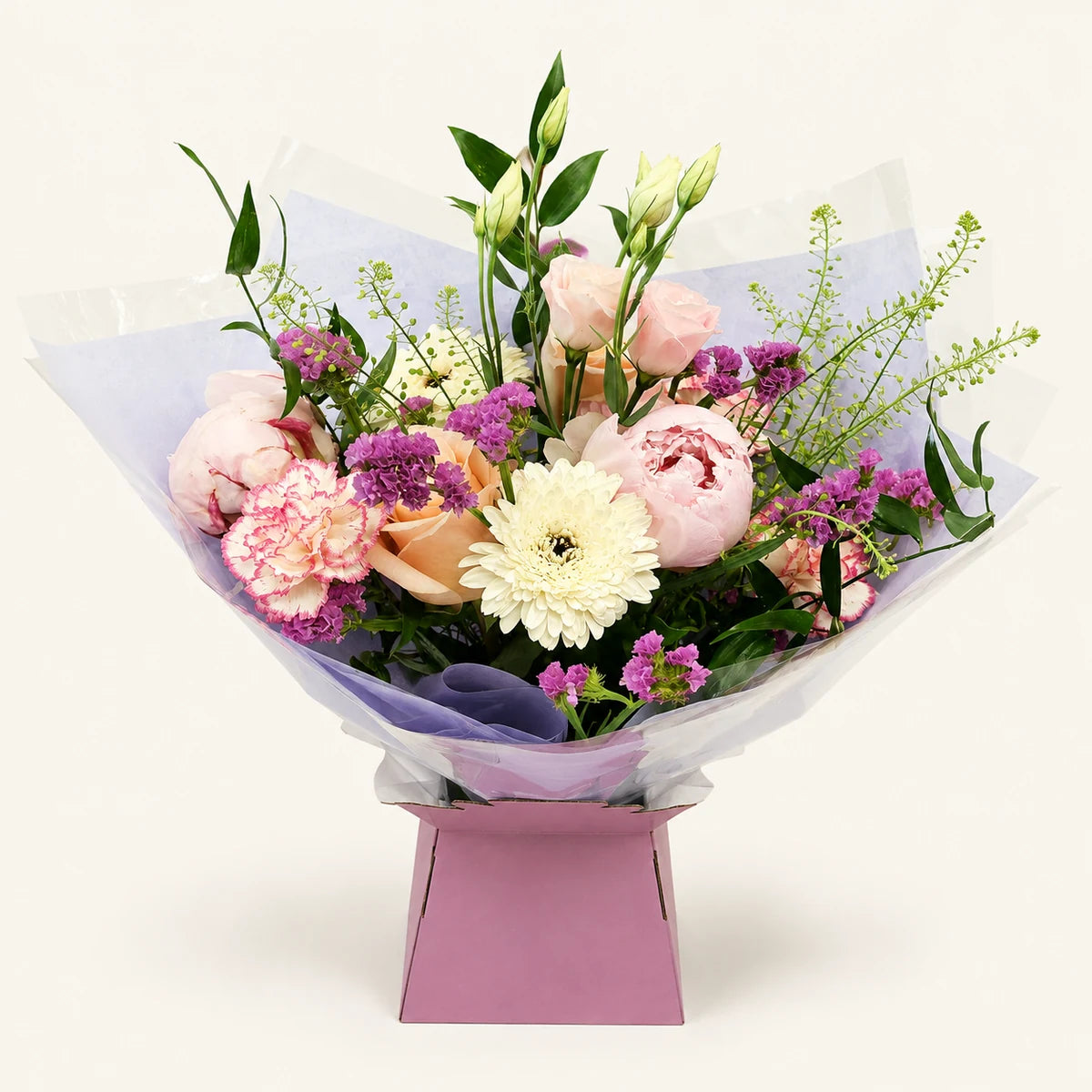 Pink peony and white gerbera Lotty's Signature Romance Bouquet