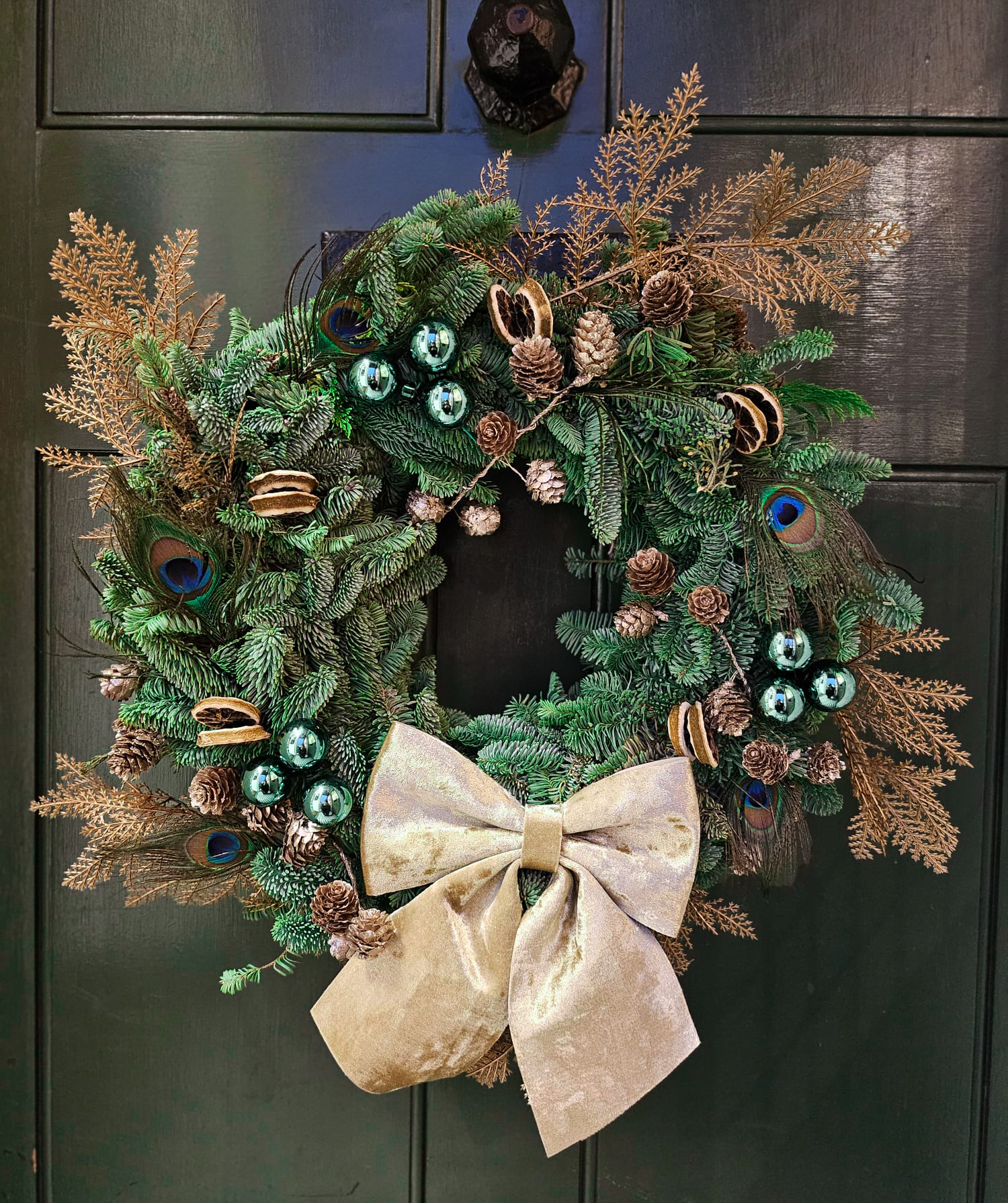 Christmas Peacock Wreath