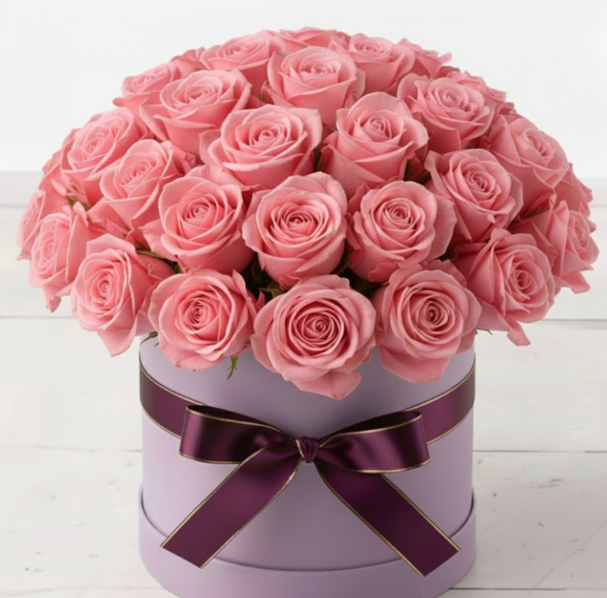 Valentines Day Romantic Roses Hatbox