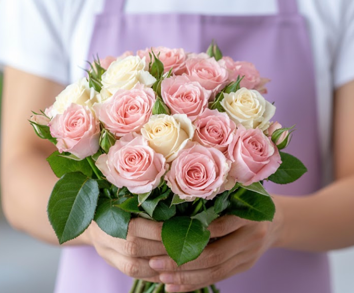 The Blush - Pink & White Roses
