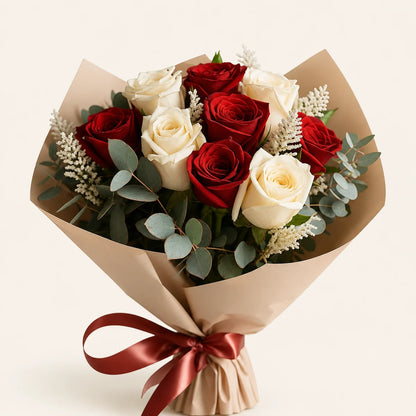 The Ruby Frost, a handcrafted bouquet by Lotty's Flowers