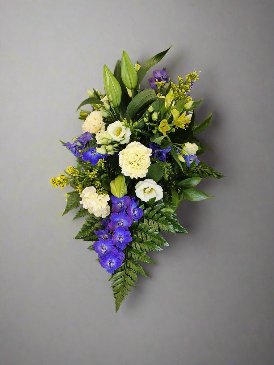 Purples, yellows, whites, with or without lilies