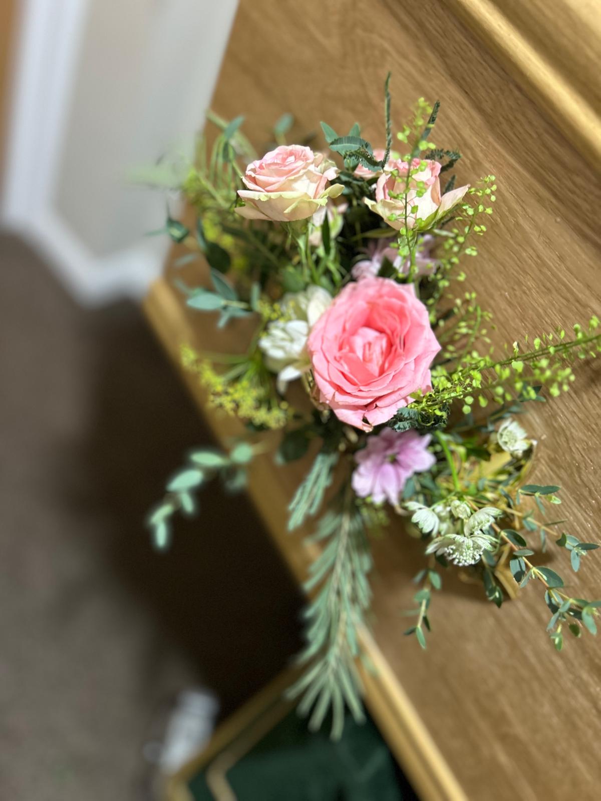 pink rose funeral flowers