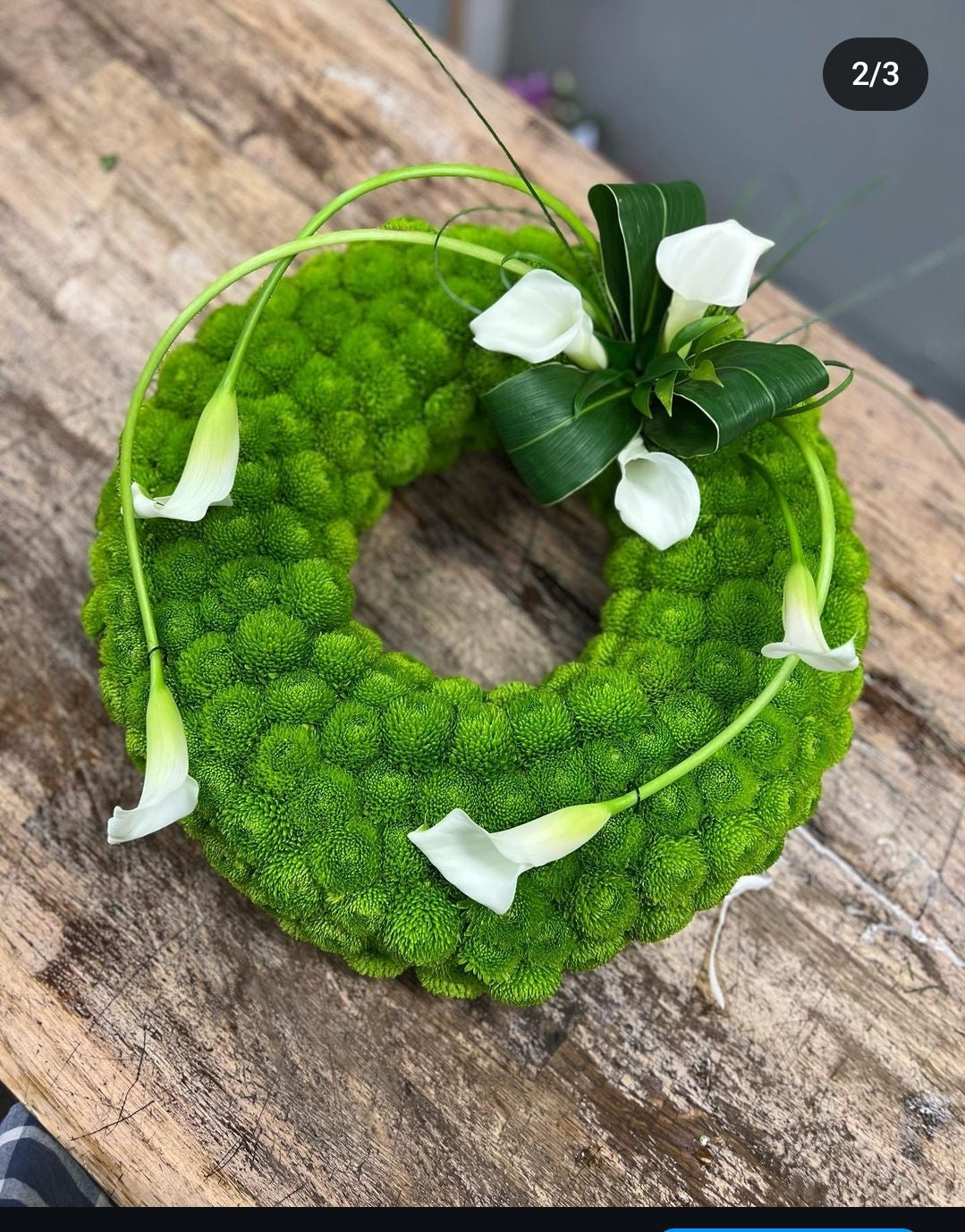 Elegant Green wreath with Cala Lily