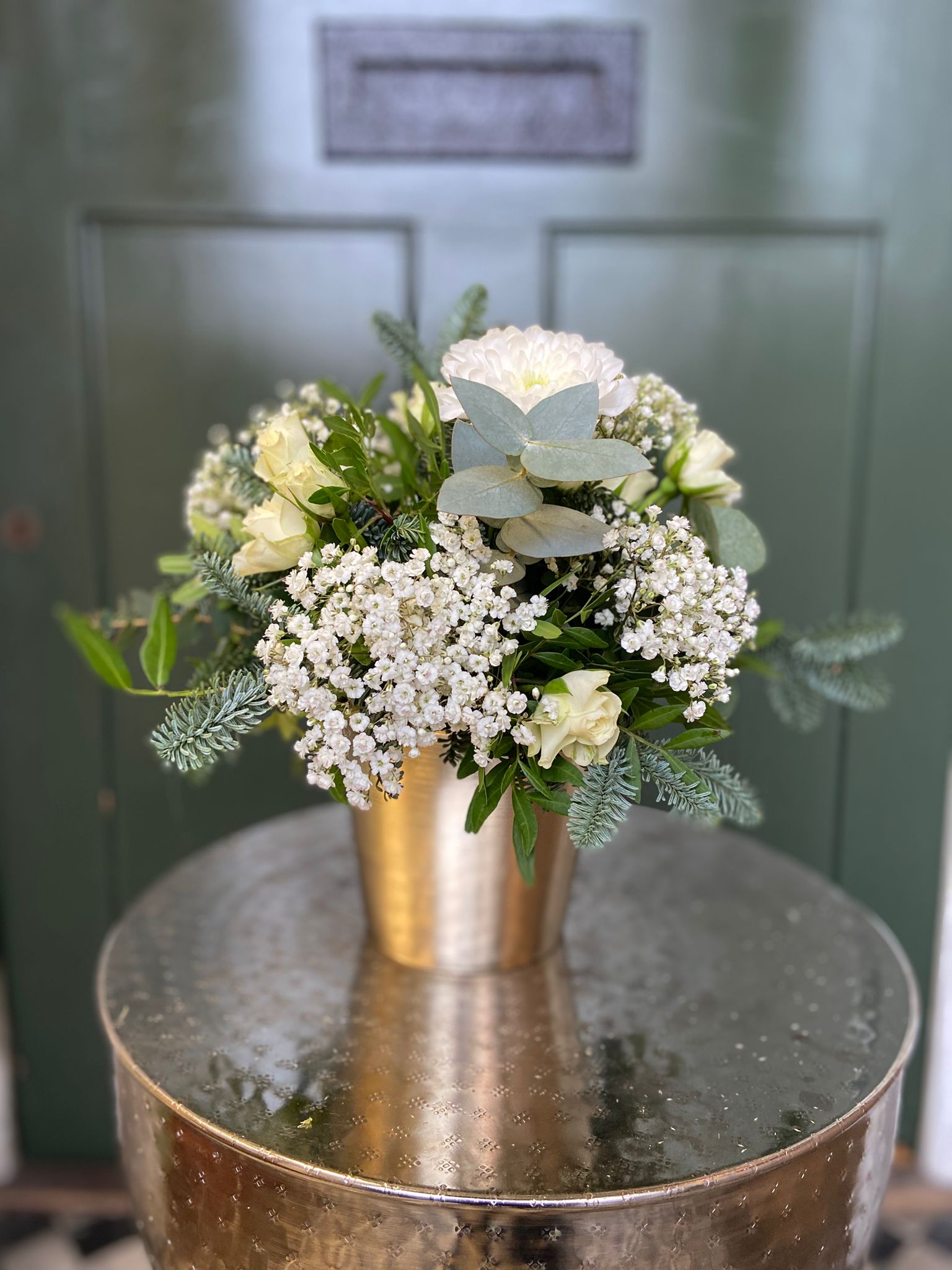 Gold fresh floral Arrangement